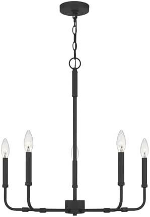 Quoizel Abner 5-Light Matte Black Chandelier
