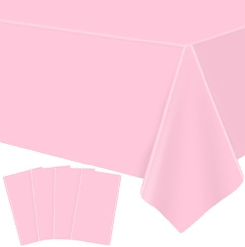 4 Pack Pink Tablecloths for Valentine Day Party