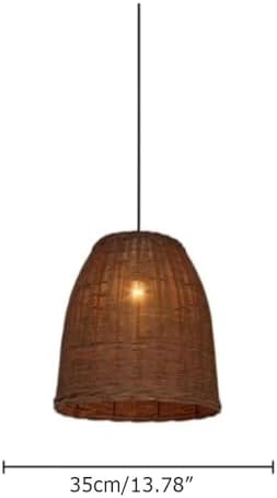 Bohemian Woven Rattan Chandelier - 35cm Brown Black Farmhouse Lighting