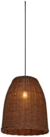 Bohemian Woven Rattan Chandelier - 35cm Brown Black Farmhouse Lighting