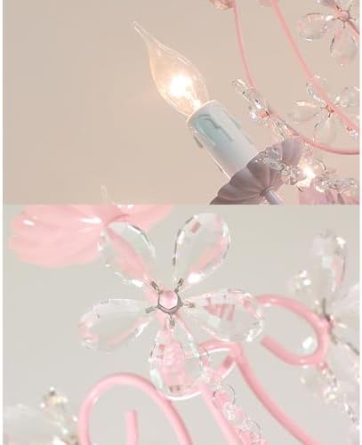 Pink Chandelier for Girls Room Kids Bedroom Light Fixture