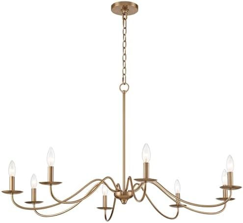 Franklin Iron Works 42 Inch 8 Light Gold Chandelier