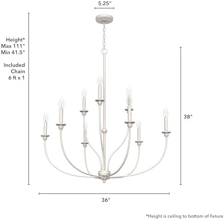 Hunter Southcrest 9-Light Distressed White Chandelier