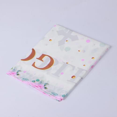 God Bless Pink Floral Baptism Tablecloth