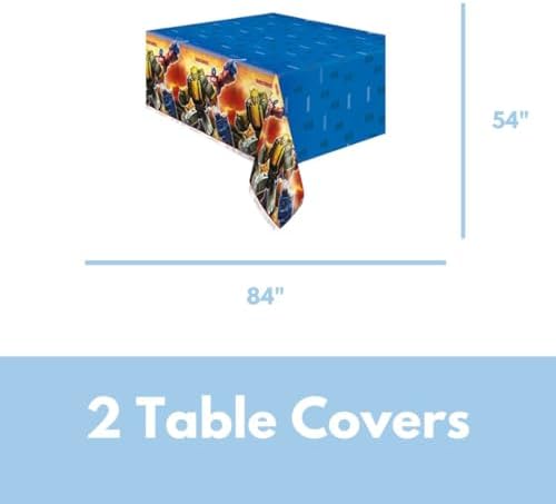 Unique Transformers Birthday Table Cover 2 Pack and Sticker