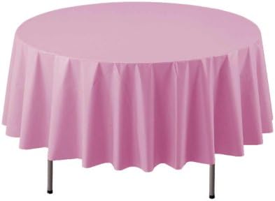 Northwest Enterprises ValuMost 84 Inch Round Plastic Table Cover Pink