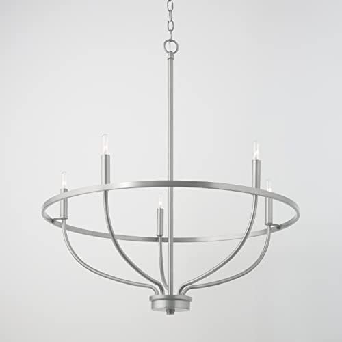 HomePlace Lighting Greyson Round Candle Chandelier 5-Light 300W Brushed Nickel