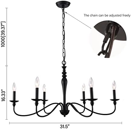 PAPAYA 6-Light Black Industrial Chandelier