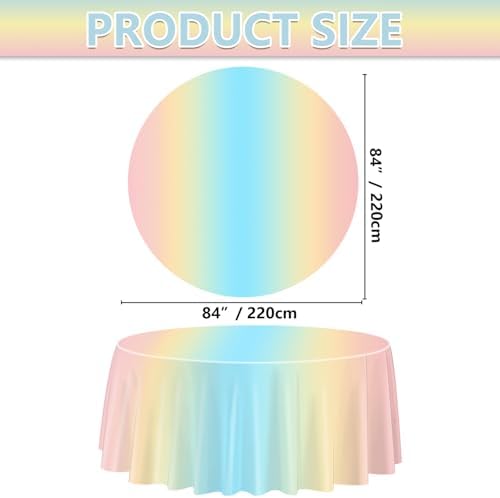 Rainbow Tablecloth 3 Pack 84in Round Party Use