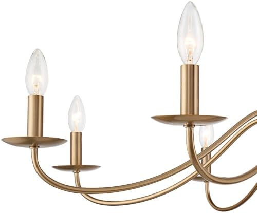 Franklin Iron Works 42 Inch 8 Light Gold Chandelier