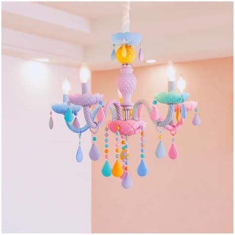 Nordic Candle Pendant Light Rainbow Hanging Chandelier