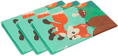 BLUE PANDA Woodland Animals Tablecloth 54x108in 3 Pack