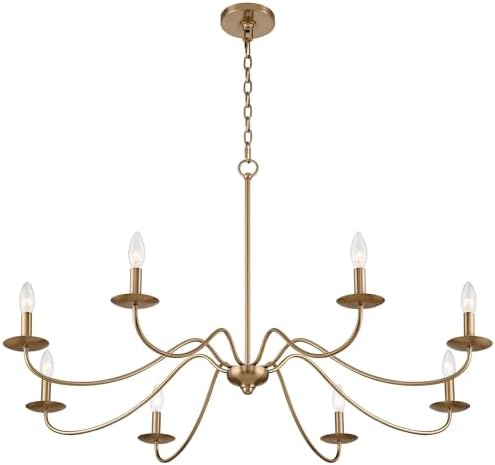 Franklin Iron Works 42 Inch 8 Light Gold Chandelier