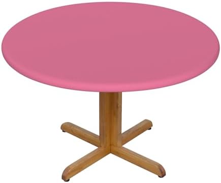 Pink Round Fitted Tablecloth for 40-44 Inch Tables