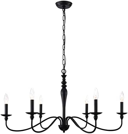 PAPAYA 6-Light Black Industrial Chandelier