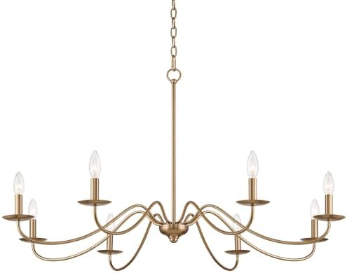 Franklin Iron Works 42 Inch 8 Light Gold Chandelier