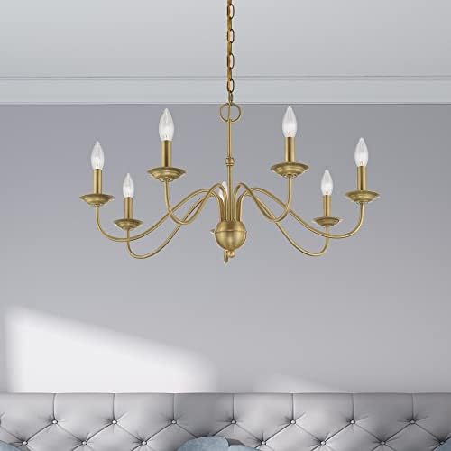 Livex 7 Light Antique Brass Chandelier