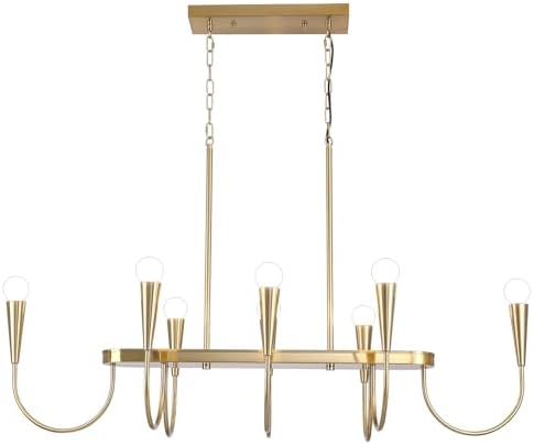 Modern Farmhouse 8-Light Gold Chandelier for Dining Room