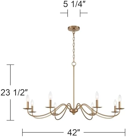 Franklin Iron Works 42 Inch 8 Light Gold Chandelier