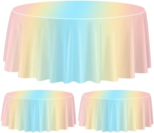 Rainbow Tablecloth 3 Pack 84in Round Party Use