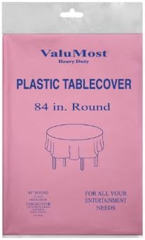 Northwest Enterprises ValuMost 84 Inch Round Plastic Table Cover Pink