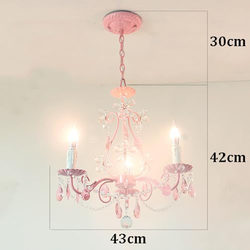 Pink Chandelier for Girls Room Kids Bedroom Light Fixture