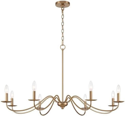 Franklin Iron Works 42 Inch 8 Light Gold Chandelier