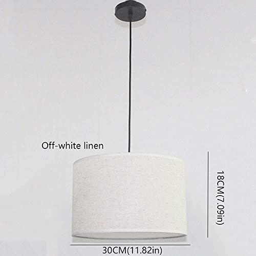 KISAD Modern Fabric Drum Pendant Light Single Head Industrial Style Ceiling Lamp