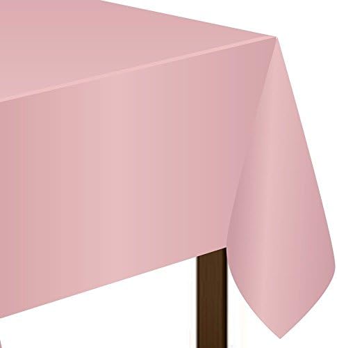 Amscan Pink Plastic Tablecover 44x54 to 108 Inches