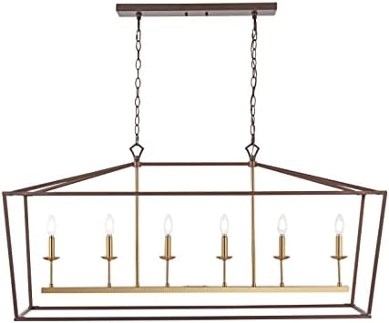JONATHAN Y JYL7439D 49 Inch 6 Light Linear Classic Traditional Metal LED Pendant