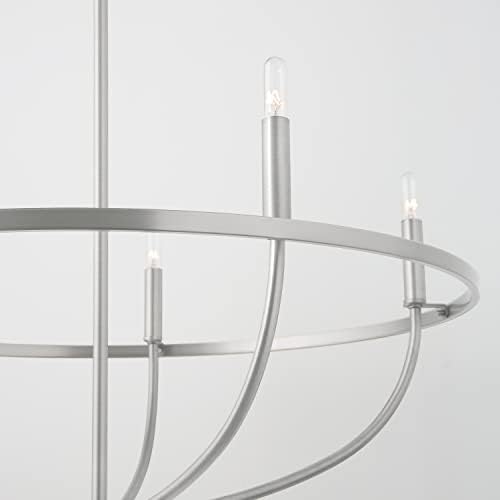 HomePlace Lighting Greyson Round Candle Chandelier 5-Light 300W Brushed Nickel