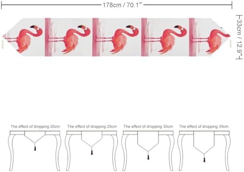 Cartoon Flamingo Table Runner Reusable Plush 178x33cm