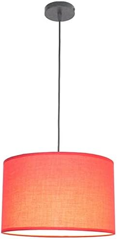 KISAD Modern Fabric Drum Pendant Light Single Head Industrial Style Ceiling Lamp