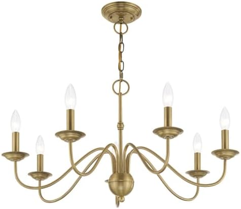 Livex 7 Light Antique Brass Chandelier