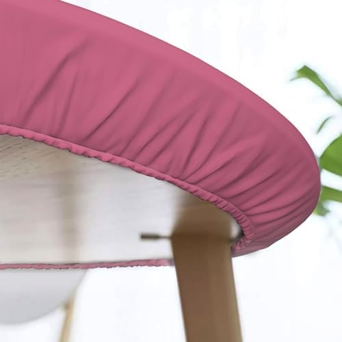 Pink Round Fitted Tablecloth for 40-44 Inch Tables