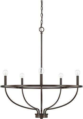 HomePlace Lighting Greyson UrbanIndustrial Vine-Style Round Candle Chandelier 5-Light Bronze