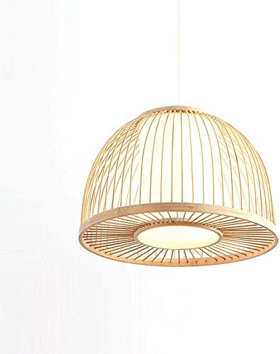 Semi-Circular Bamboo Rattan Chandelier Pendant Light 35cm Adjustable