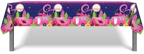 3 Pcs Pink Camping Tablecloth for Party and Home Use
