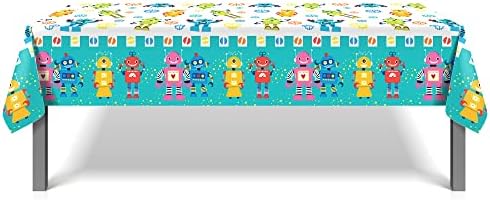 2Pcs Robot Party Plastic Table Covers for Holiday Events