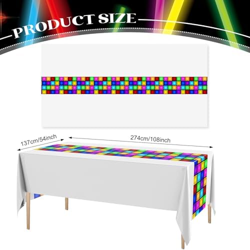 Irenare 3-Pack Neon Disco Tablecloths
