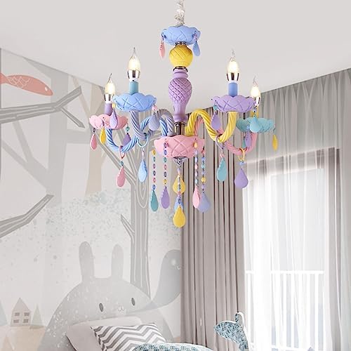 Fruid Childrens Chandelier with 5 Colorful Lights