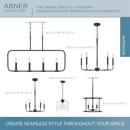Quoizel Abner 5-Light Matte Black Chandelier