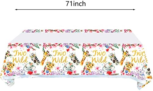 2 Pack Two Wild Themed Tablecloths for Birthday Party