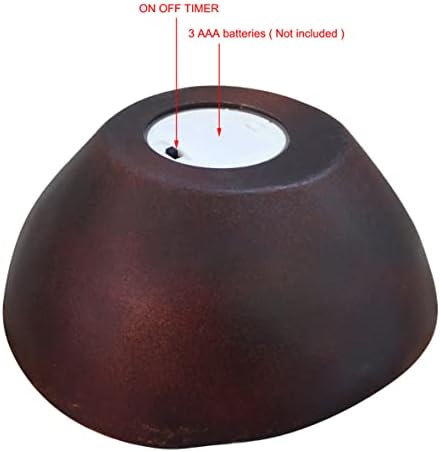 CVHOMEDECO Farmhouse Wood Bowl Flameless LED Candle
