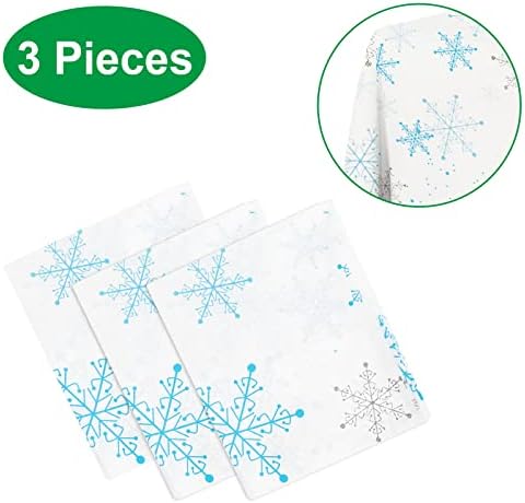 PHOGARY 3 Pack Snowflake Tablecloths for Christmas Parties