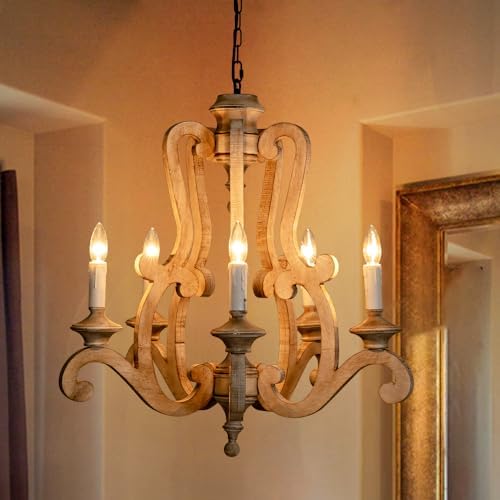 Sedelan Farmhouse Chandelier with 5 Lights E12