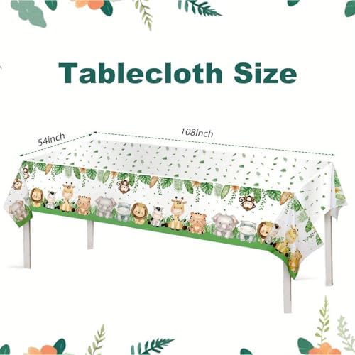 Jungle Safari Tablecloths Animal Print Table Cover 2 4 6 Pieces