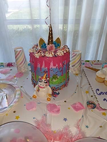 Unicorn Themed Plastic Tablecloth 53x90 Inches for Birthday Parties