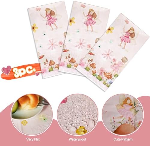 3 PCS Construction Tablecloth 108x54 Inch Pink