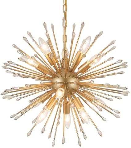 Modern Sputnik Chandelier Gold Firework 12-Light Design